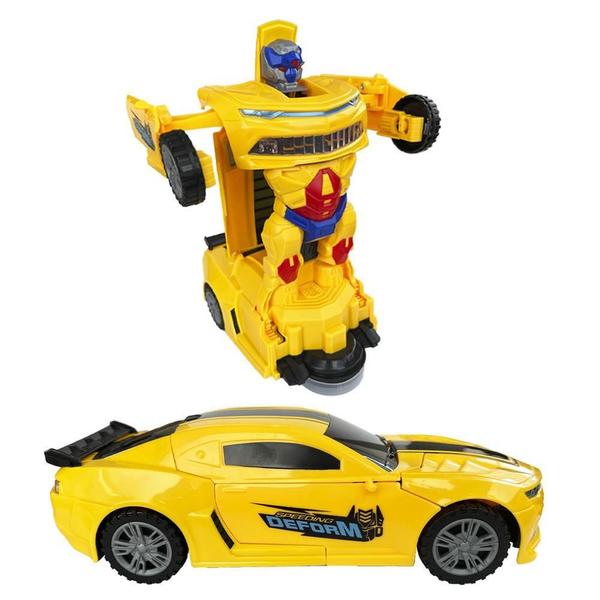 Imagem de Carrinho Camaro Transformers Vira Robô Luz Som Bate Volta