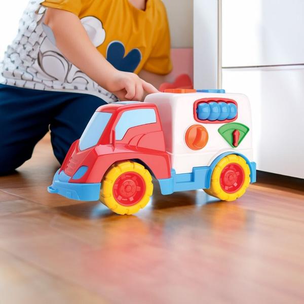 Imagem de Carrinho Caminhão Didático Menino E Menina Bebê Brinquedo Educativo