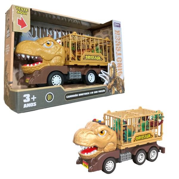 Imagem de Carrinho caminhão dinotruck brinquedo com fricção e som