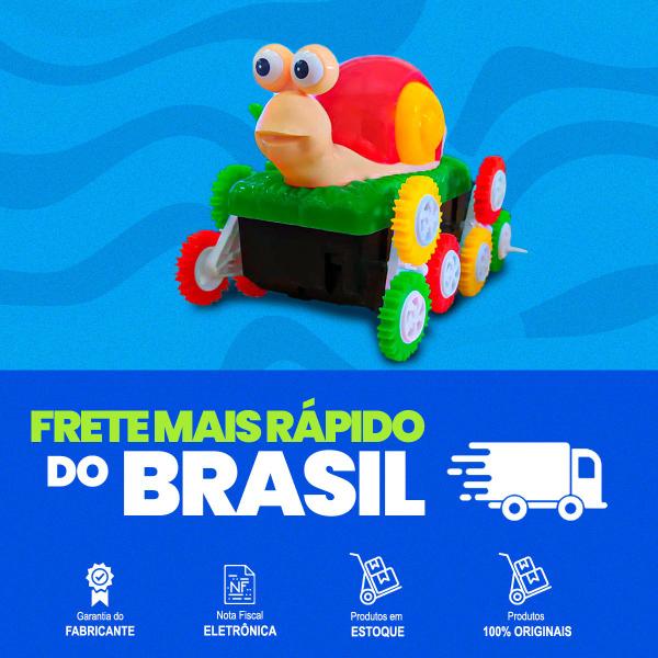 Imagem de Carrinho Caracol Brinquedo Infantil Musical com Luzes Gira 360º - CIM TOYS