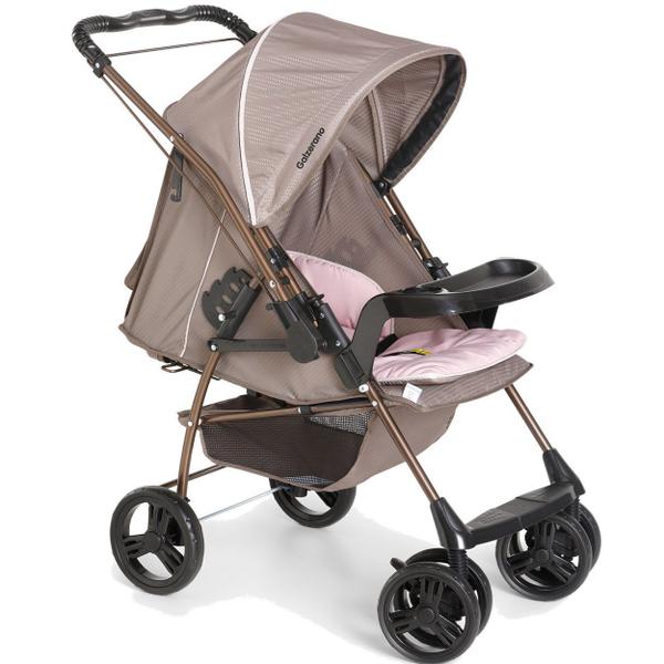 Imagem de Carrinho com Bebe Conforto Galzerano Milano Capuccino Rosa