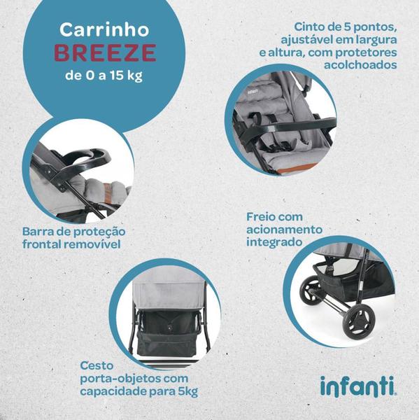 Imagem de Carrinho com Bebê Conforto Travel System Breeze Trio Preto Infanti