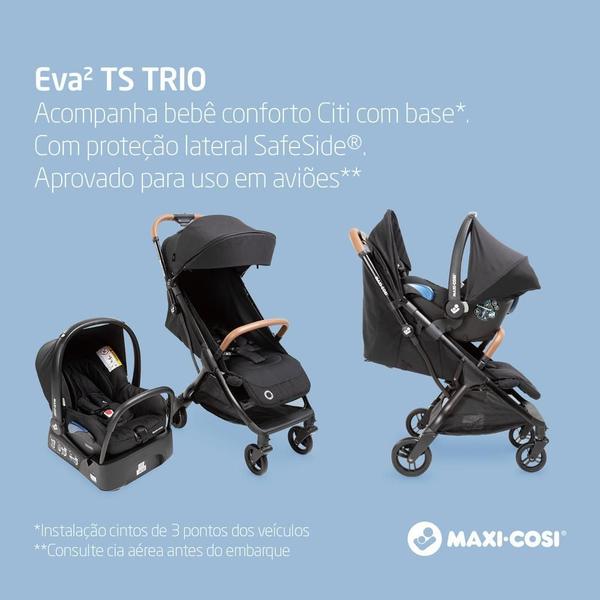 Imagem de Carrinho com Bebê Conforto Travel System Eva² Trio Essential Black - Maxi-Cosi