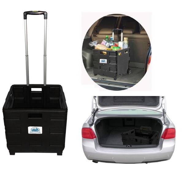 Carrinho Compras Carga Cesto Transporte Dobrável Tipo Maleta - Fácil Negócio Importação Imagem de Carrinho Compras Carga Cesto Transporte Dobrável Tipo Maleta