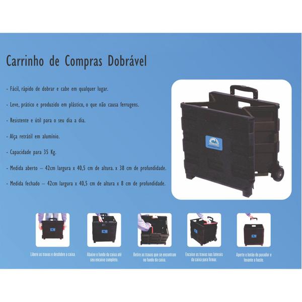 Carrinho Compras Carga Cesto Transporte Dobrável Tipo Maleta - Fácil Negócio Importação Imagem de Carrinho Compras Carga Cesto Transporte Dobrável Tipo Maleta