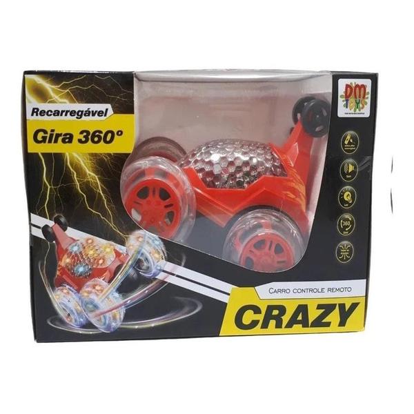 Imagem de Carrinho Controle Remoto Crazy  Maluco Gira 360 Som Luz Vm