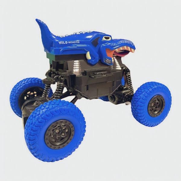 Imagem de Carrinho Controle Remoto Dinossauro 4x4 Recarregável Azul