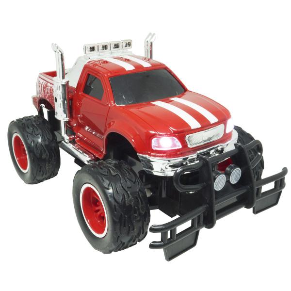 Imagem de Carrinho Controle Remoto Elétrico Recarregável Picape Monster Car Off Road Importway Vermelho BW026