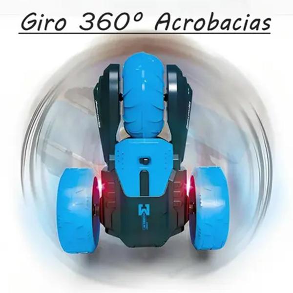 Imagem de Carrinho Controle Remoto Flip Manobra 360 Luzes Som Super Carro Brinquedo Divertido Aventura