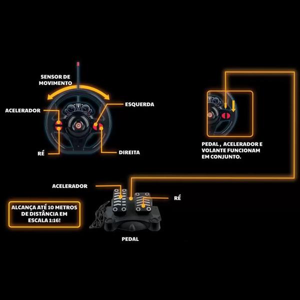 Imagem de Carrinho Controle Remoto Racing Nitro Laranja