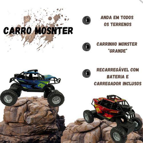 Imagem de Carrinho Controle Remoto Recarregável Jeep Rally Trilha Moster Truck Rc Xtreme
