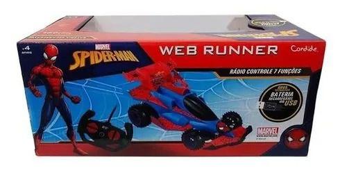 Imagem de Carrinho Controle Remoto Spiderman Web Runner 7 funções  Bateria Recarregável  Candide