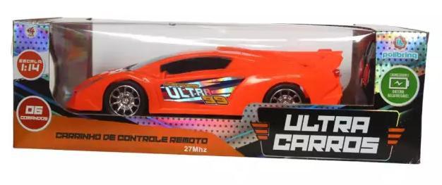 Carrinho controle remoto Ultra Carros 1:14 Polibrinq Laranja Imagem de Carrinho controle remoto Ultra Carros 1:14 Polibrinq Laranja