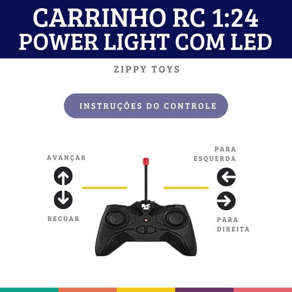 Imagem de Carrinho Controle Remoto Vermelho 1:24 Power Light 7 Zippy