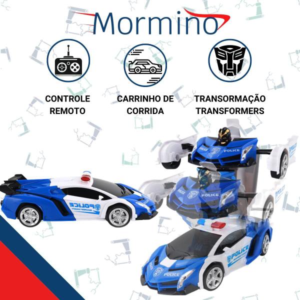 Imagem de Carrinho Controle Remoto vira robô Transformers 7 Funções Recarregável