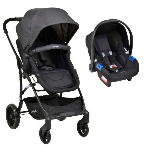 Imagem de Carrinho Convert Dark Grey com Bebê Conforto Touring X Preto