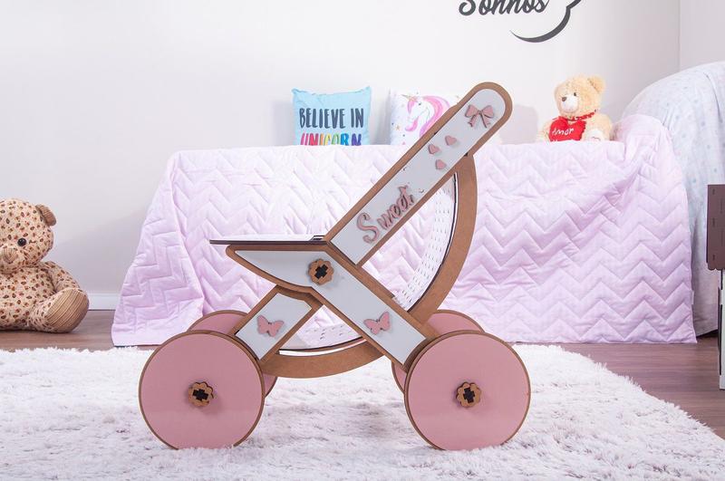 Imagem de Carrinho cross para boneca até 60 cm compatível com bebe reborn r - darama