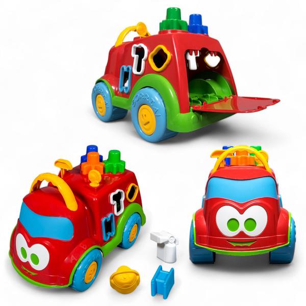 Imagem de Carrinho de Atividade Educativo Dino Bombeirinho Baby Land - Brinquedo Pedagógico