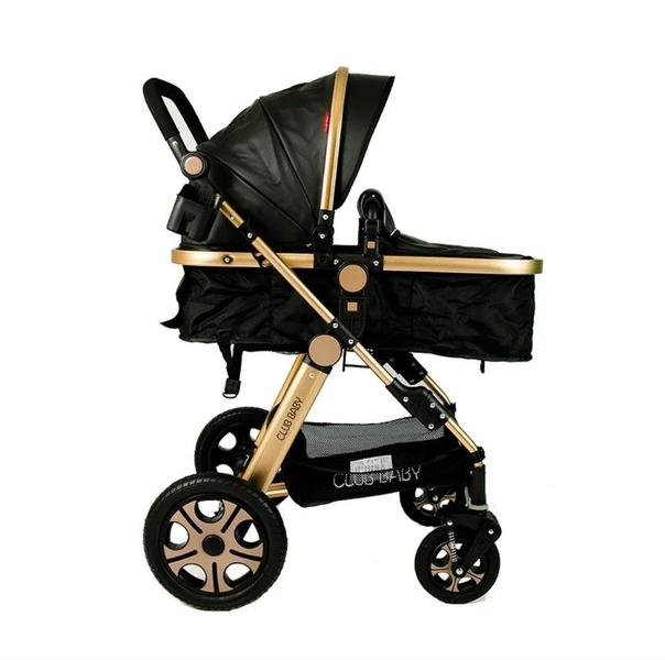 Imagem de Carrinho de Bebê 4 Rodas 360 Preto Importado/Premium  Club Baby 