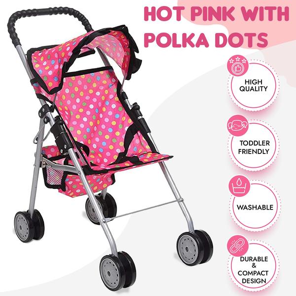 Imagem de Carrinho de bebê Baby Doll flash n color My First Pink Polka Dot