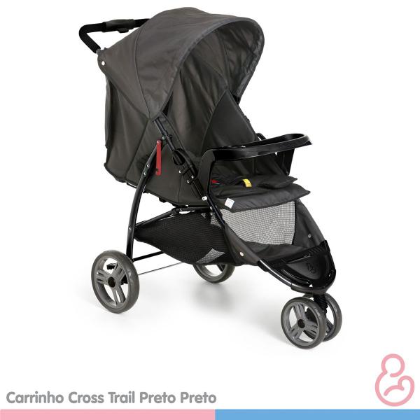 Imagem de Carrinho De Bebê Berço Passeio 3 Rodas Galzerano Cross Trail Preto