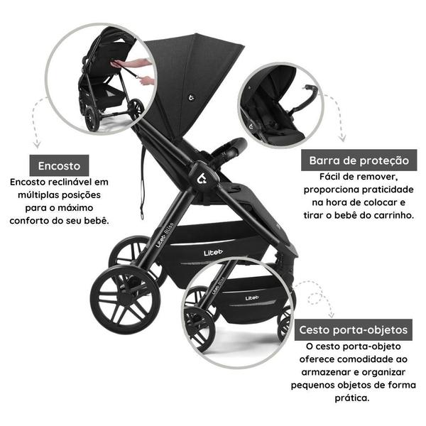 Imagem de Carrinho De Bebê Bliss Com Bebê Conforto E Base - Litet