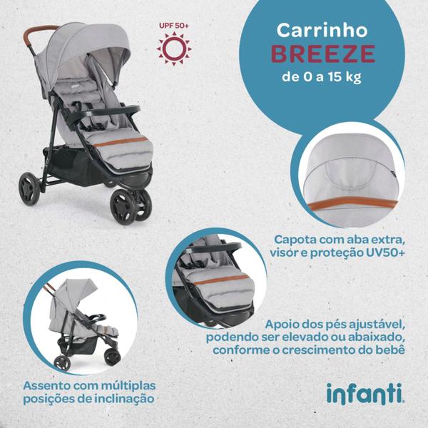 Imagem de Carrinho de Bebê Breeze Cinza - Infanti