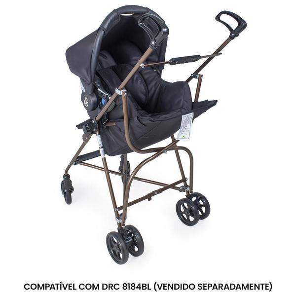 Imagem de Carrinho De Bebê Capri Dupla Face Preto Caramelo - Galzerano