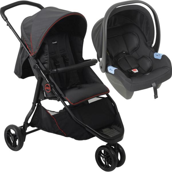 Imagem de Carrinho de Bebe com Bebe Conforto Burigotto CR3 Gray Red