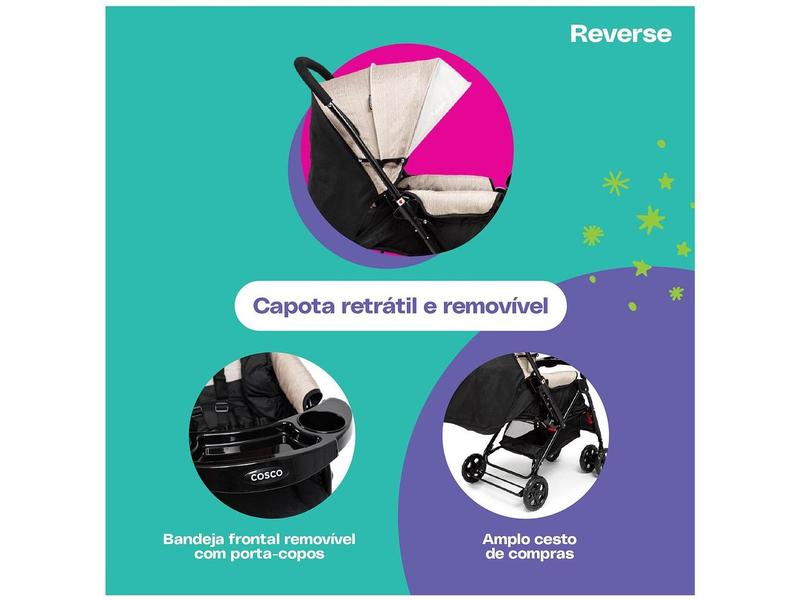 Carrinho de Bebê com Bebê Conforto Cosco Kids Carrinho de Bebê