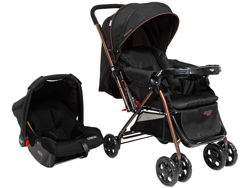 Carrinho de Bebê com Bebê Conforto Cosco Kids Travel System TS DUO Reverse 0 a 15kg Carrinho de Bebê com Bebê Conforto Cosco Kids Travel System TS DUO Reverse 0 a 15kg