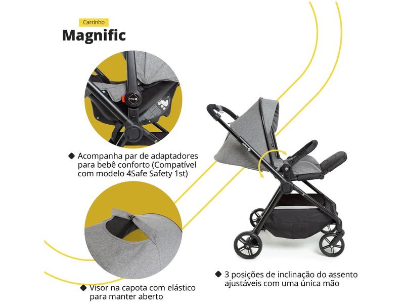 Imagem de Carrinho de Bebê com Bebê Conforto Safety 1st