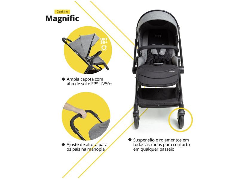 Imagem de Carrinho de Bebê com Bebê Conforto Safety 1st