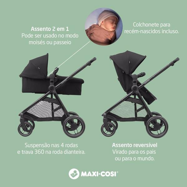 Imagem de Carrinho de Bebê com Bebê Conforto Travel System Anna³ Trio Maxi-Cosi Sparkilng Grey