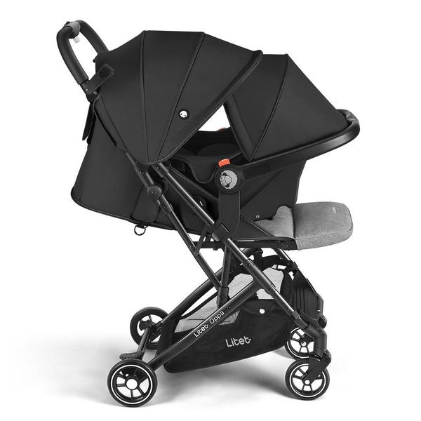 Imagem de Carrinho de Bebê Compacto 0-15 Kg Oppa Preto e Cinza Litet - BB465