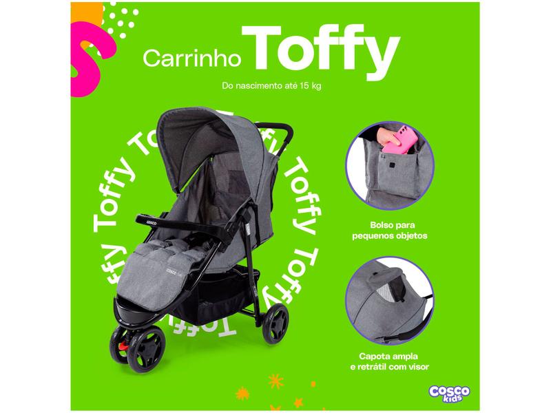 Imagem de Carrinho de Bebê Cosco Kids Toffy 3 Rodas 0 a 15kg