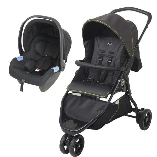 Imagem de Carrinho De Bebê Cr3 Gray Neon Com Bebê Conforto - Burigotto