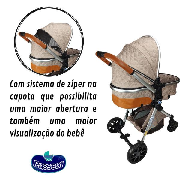 Imagem de Carrinho de Bebê de passeio Ares Passear Baby  3 em 1 Marrom