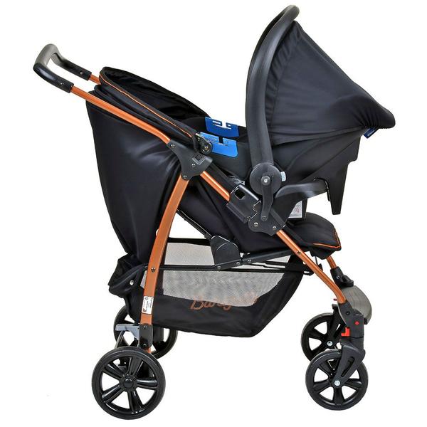 Imagem de Carrinho de Bebê Ecco até 15Kg Preto e Cobre + Bebê Conforto Touring X até 13Kg Burigotto Preto