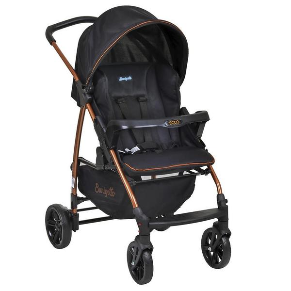 Imagem de Carrinho de Bebê Ecco Preto Cobre e Bebê Conforto Touring X