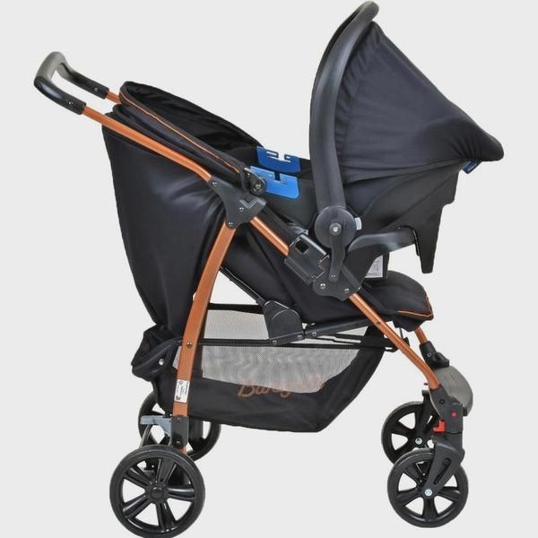 Imagem de Carrinho de bebê ecco preto cobre - travel system + bebê conforto + base - burigotto 