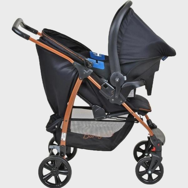 Imagem de Carrinho de Bebê Ecco Preto Cobre - Travel System + bebê conforto Burigotto