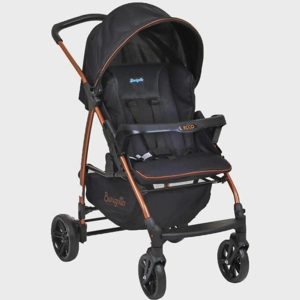 Imagem de Carrinho de Bebê Ecco Preto Cobre - Travel System + bebê conforto Burigotto