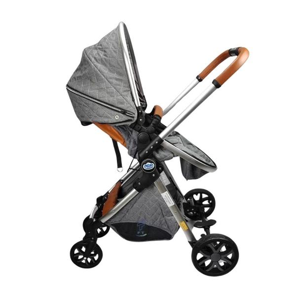 Imagem de Carrinho de bebe europeu luxo 3 em 1 ares + bebe conforto cinza + base aconchego - passear baby