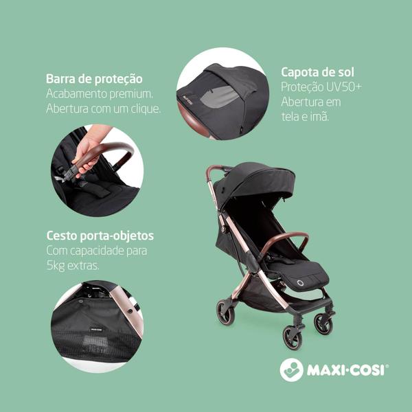 Imagem de Carrinho de Bebê Eva² Essential Black Champagne - Maxi-Cosi