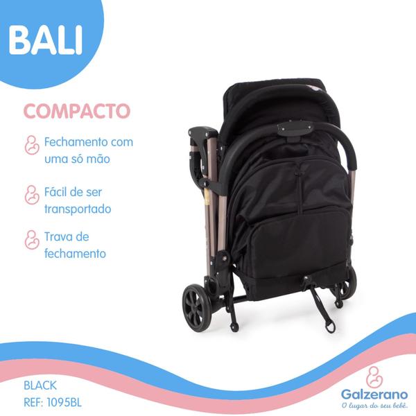 Imagem de Carrinho De Bebê Galzerano Bali Preto - Conforto e praticidade para os passeios