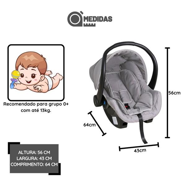 Imagem de Carrinho De Bebê Galzerano Ivy Bebê Conforto Cinza E Base