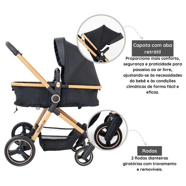 Imagem de Carrinho De Bebê Galzerano Ivy E Bebê Conforto Cappuccino