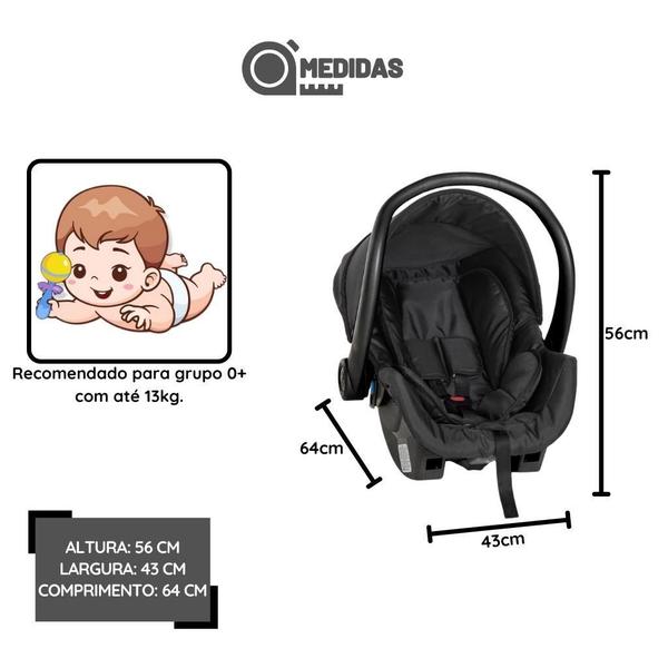 Imagem de Carrinho De Bebê Galzerano Ivy Gold E Bebê Conforto Preto