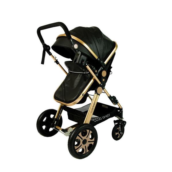 Imagem de Carrinho De Bebê Golden Dourado 2 Em 1 Club Baby Preto